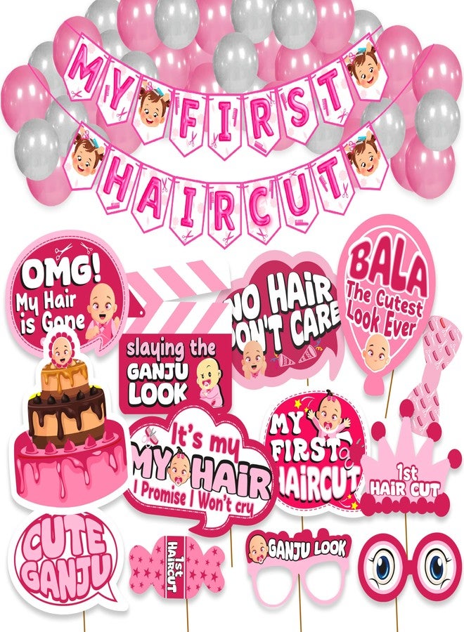 Wobbox Mundan Ceremony Decoration- My First Hair Cut Decoration Photo Booth Props For Photoshoot, Stylish Mundan Ceremony Banner for an Unforgettable Experience With 20 Pcs Balloon Set-(FP5989) - Image 1